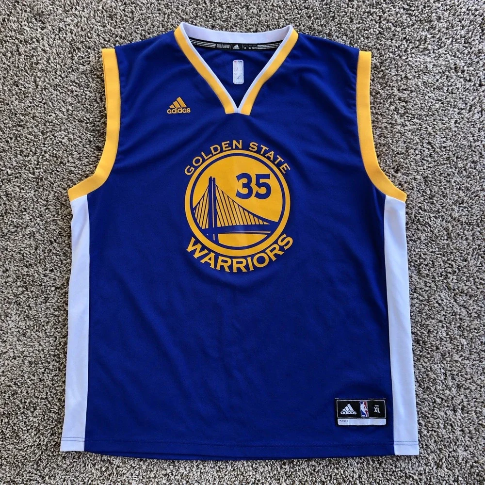 Adidas Golden State Warriors Kevin Durant Jersey Size Adult XL #35 NBA Blue Away